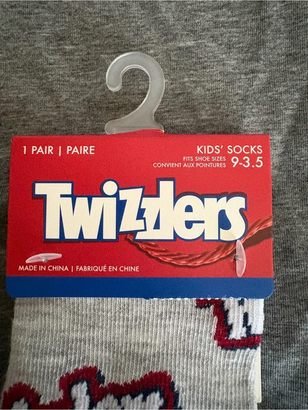 Twizzlers Kids Crew Socks Size 9-3.5 White Licensed Candy Socks NWT